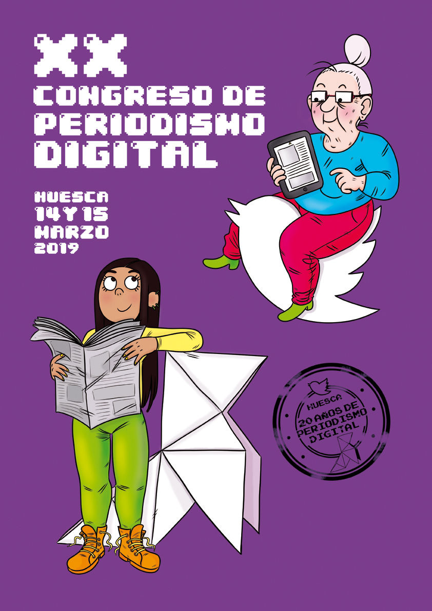 Cartel para el congreso de periodismo digital Huesca